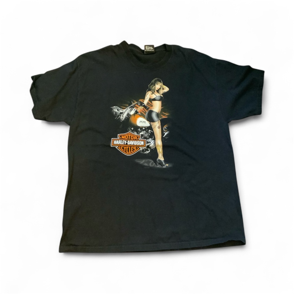 Harley-Davidson Black Tee with Bold Orange Emblem